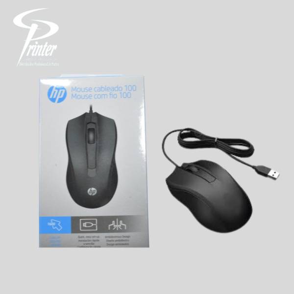 Mouse Clásico Negro HP 100 USB (6VY96AA)