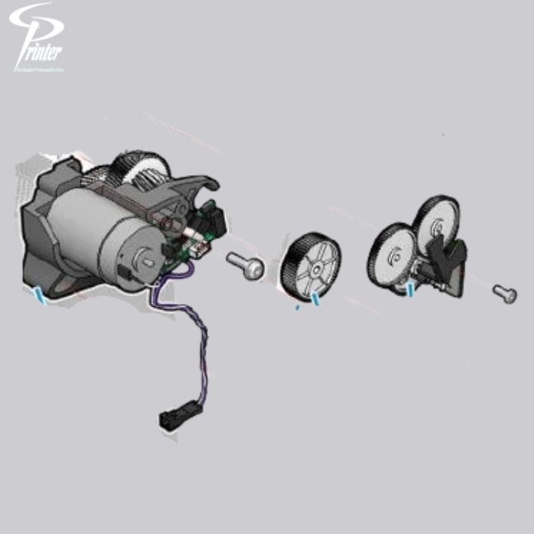 Motor de avance de material HP DesignJet con transmisión y encoder